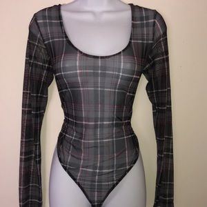 Mesh long sleeve bodysuit